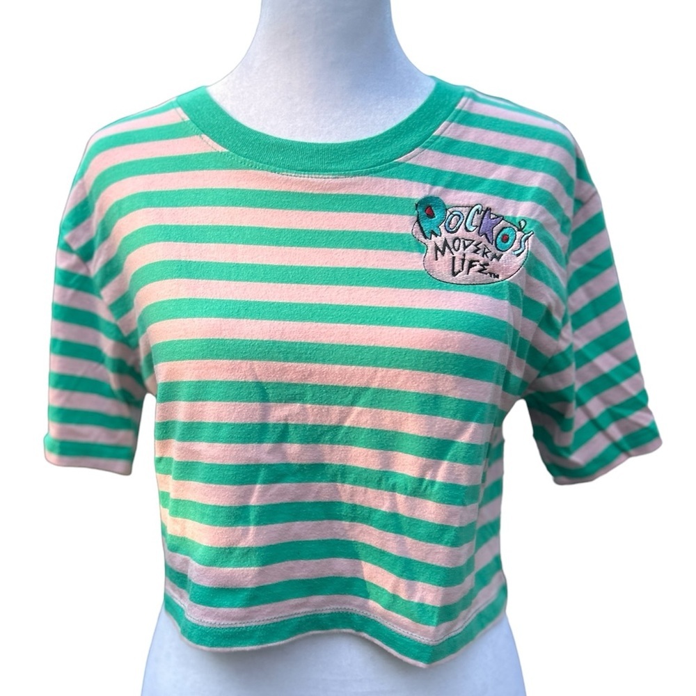 Women’s Nickelodeon Rocko’s  Modern Life Striped Crop Top Size M